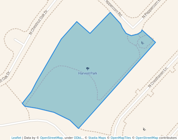walking in Harvest Park map in Lehi