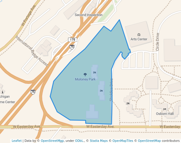 walking in Moloney Park map in Sault Ste. Marie