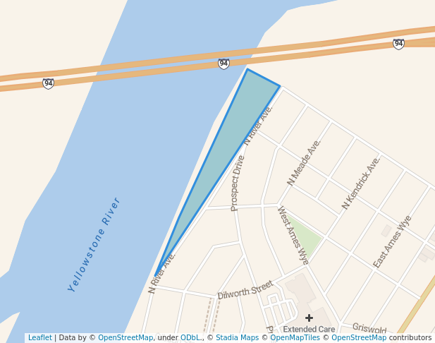 walking in Penninger Park map in Glendive