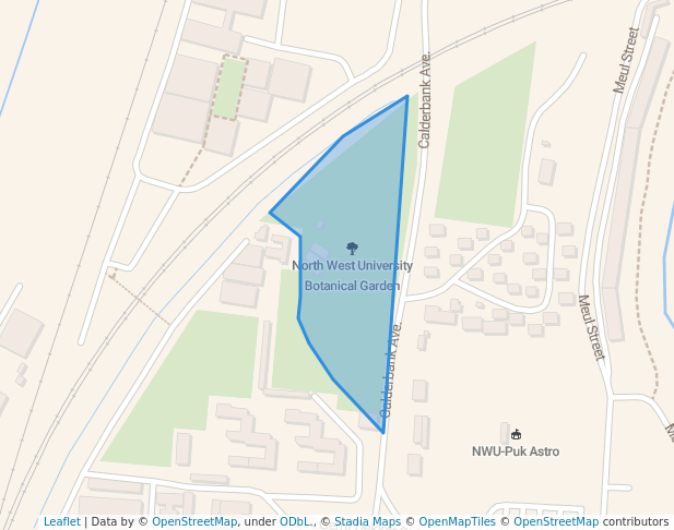 walking in North West University Botanical Garden map in Potchefstroom