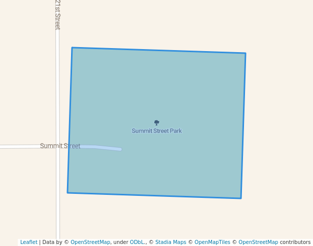 walking in Summit Street Park map in Manitowoc