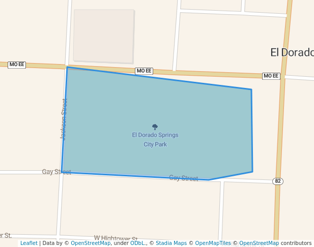 walking in El Dorado Springs City Park map in El Dorado Springs