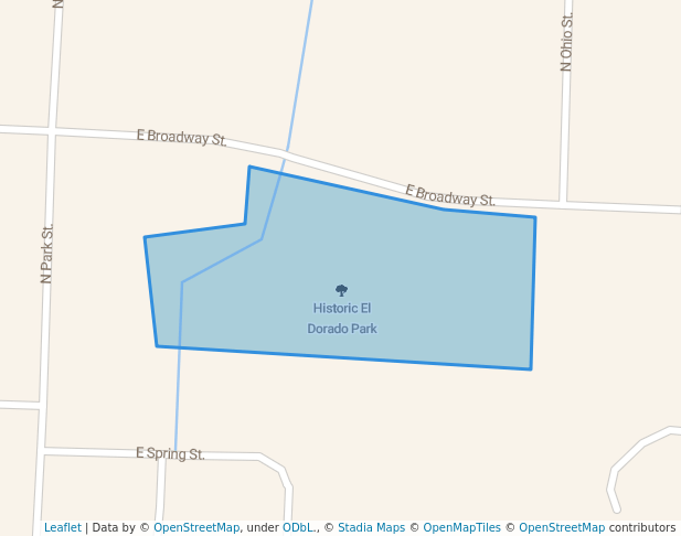 walking in Historic El Dorado Park map in El Dorado Springs