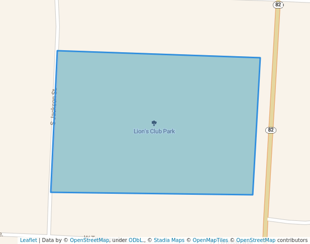 walking in Lion's Club Park map in El Dorado Springs