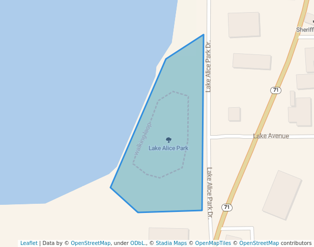 walking in Lake Alice Park map in Wewahitchka