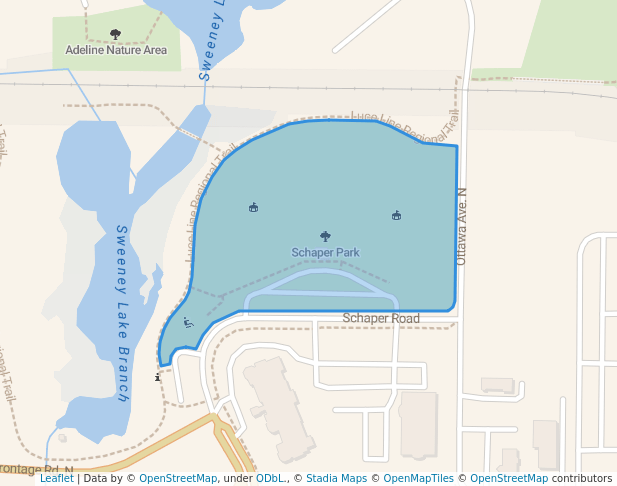 walking in Schaper Park map in Golden Valley