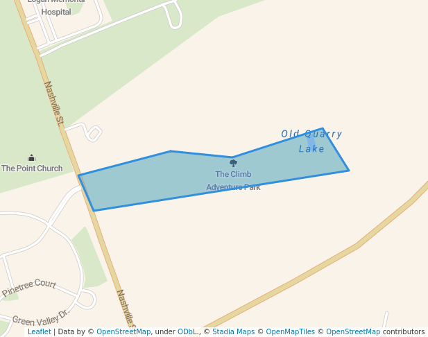 walking in The Climb Adventure Park map in Russellville