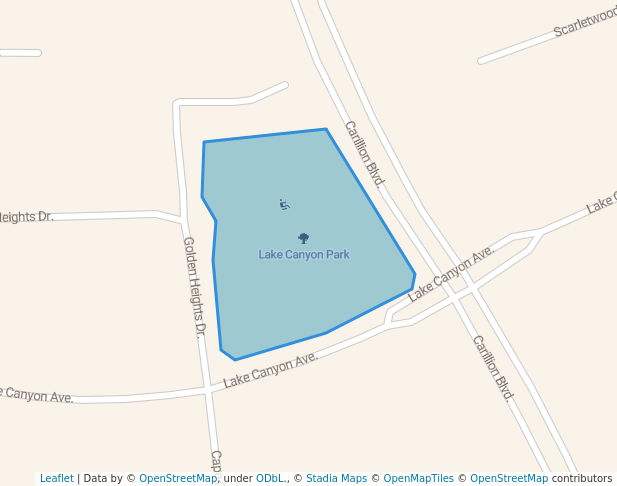 walking in Lake Canyon Park map in Galt