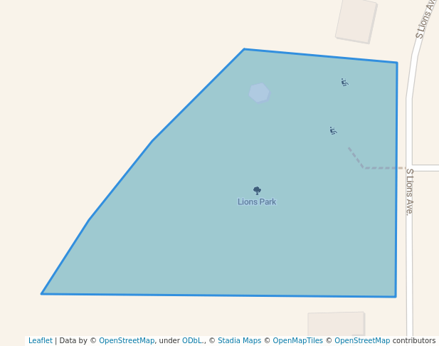 walking in Lions Park map in Broken Arrow