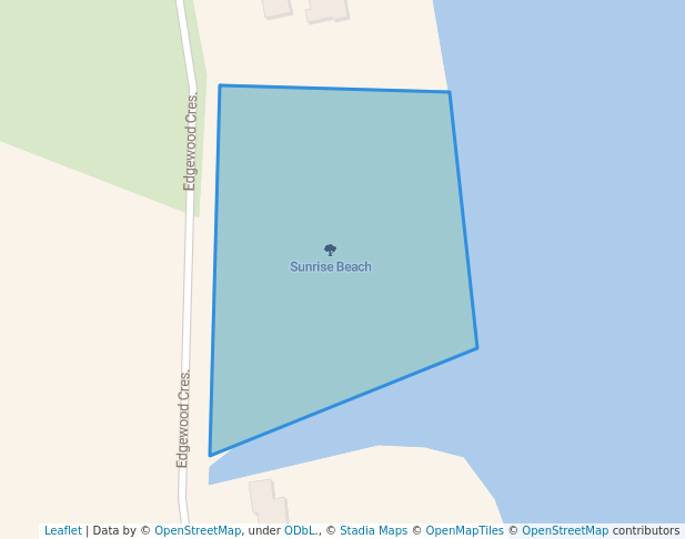 walking in Sunrise Beach map in Port Perry