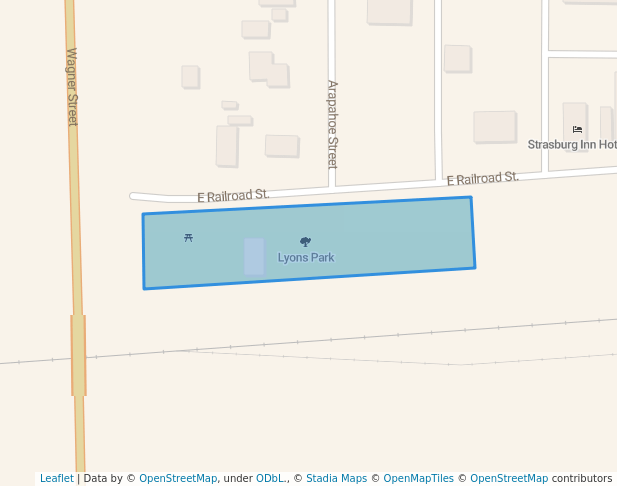 walking in Lyons Park map in Strasburg