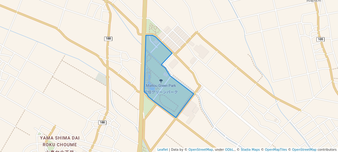 walking in Mattou Green Park map in Hakusan