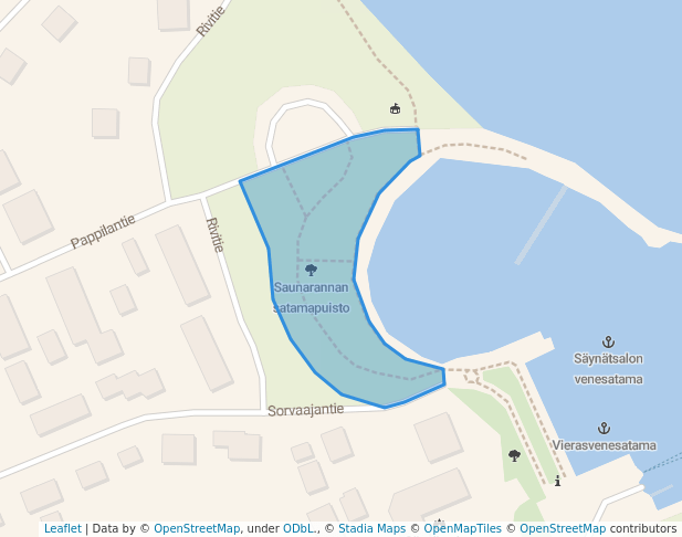 walking in Saunarannan satamapuisto map in Jyväskylä