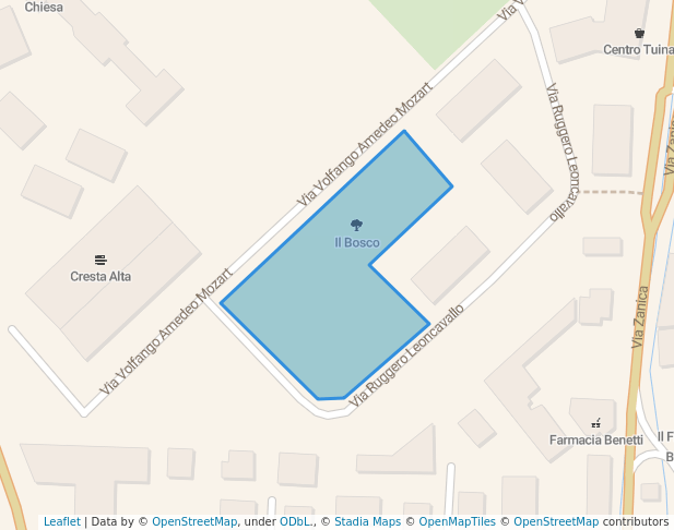 walking in Il Bosco map in Bergamo