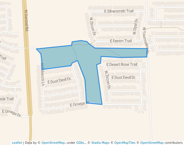 walking in Rancho Bella Vista South Community Park map in San Tan Valley