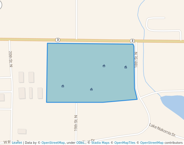 walking in West River Ball Diamonds map in Humboldt