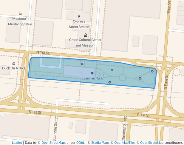 walking in Everman Park map in Abilene