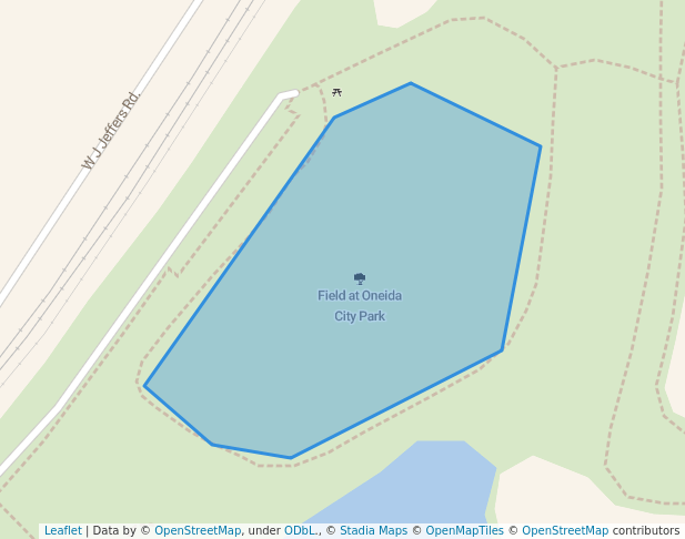 walking in Field at Oneida City Park map in Oneida