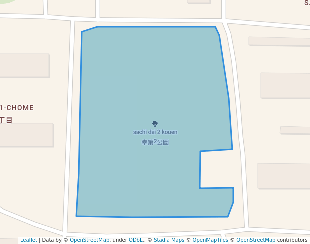 walking in 幸第2公園 map in Yao