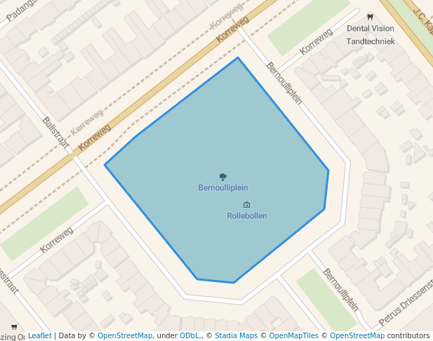 walking in Bernoulliplein map in Groningen