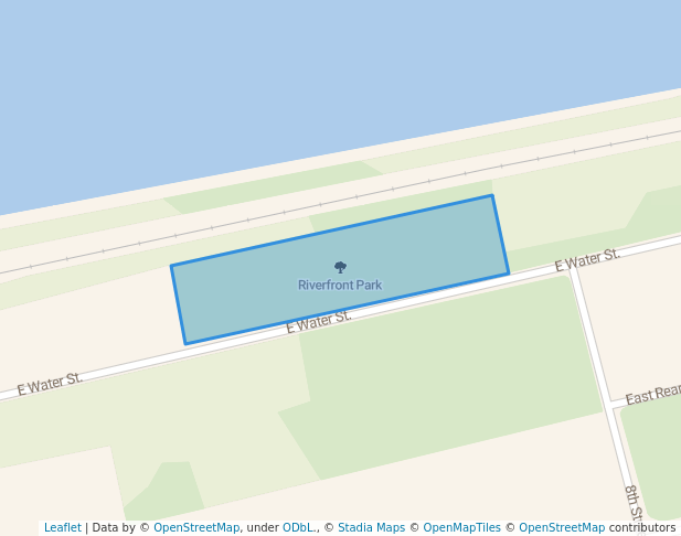 walking in Riverfront Park map in Boonville