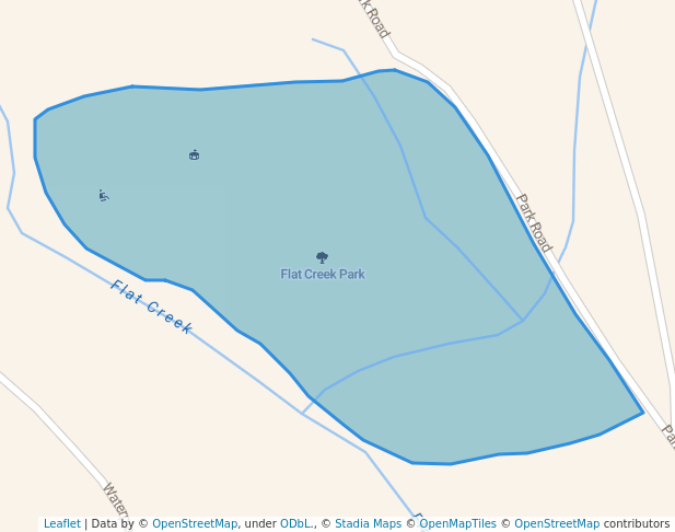 walking in Flat Creek Park map in Huntsville
