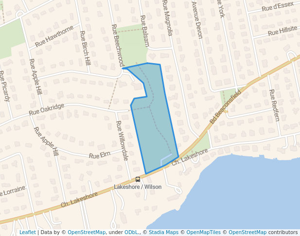 walking in Allan's Hill Park map in Baie-d'Urfé