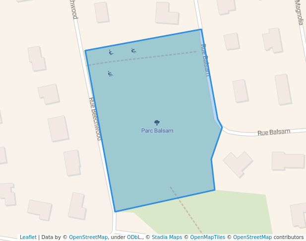 walking in Balsam Park map in Baie-d'Urfé