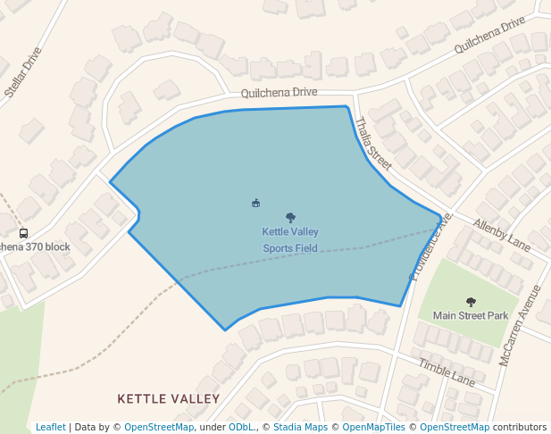 walking in Kettle Valley Sports Field map in Kelowna