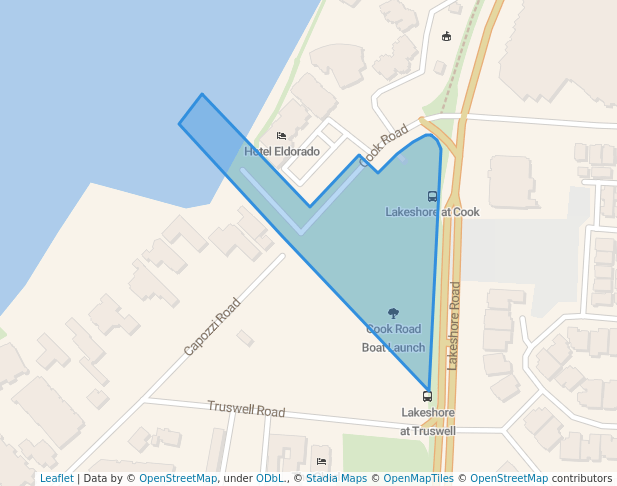 walking in Cook Road Boat Launch map in Kelowna