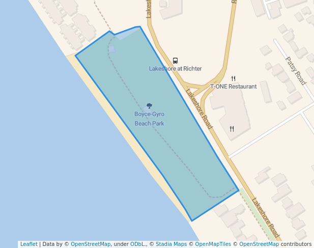 walking in Boyce-Gyro Beach Park map in Kelowna