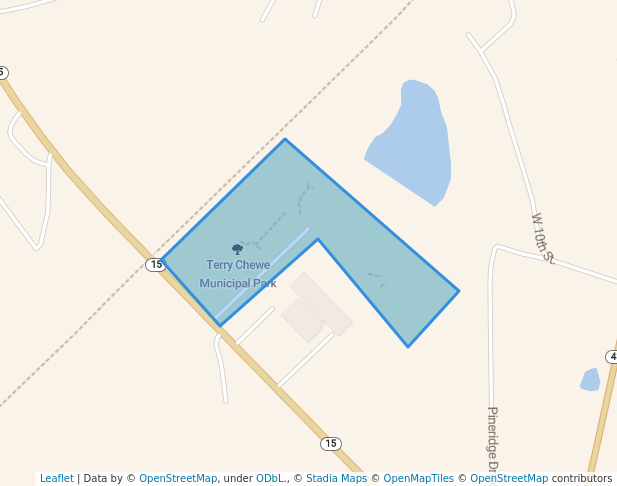 walking in Terry Chewe Municipal Park map in Pontotoc