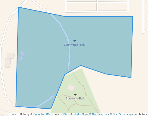 walking in County Ball fields map in Clifton