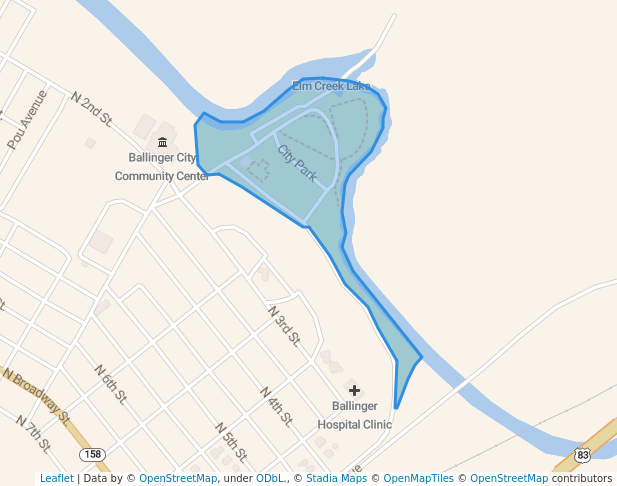 walking in City Park map in Ballinger