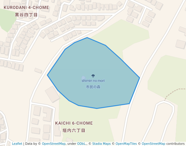 walking in 市民の森 map in Yao