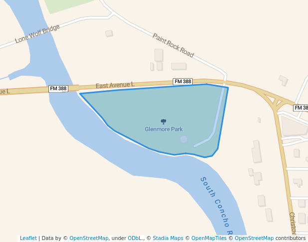 walking in Glenmore Park map in San Angelo