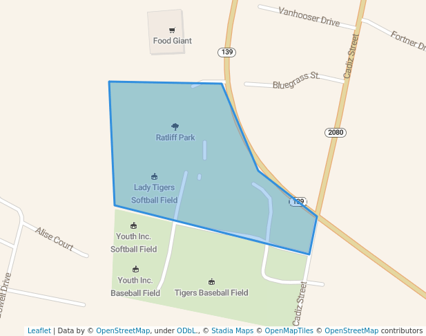 walking in Ratliff Park map in Princeton