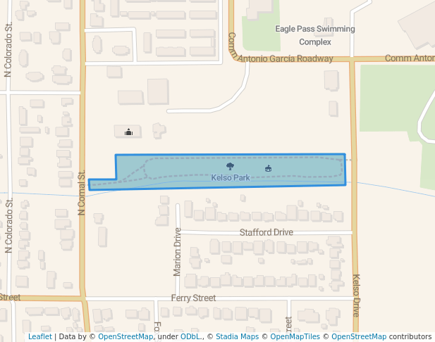 walking in Kelso Park map in Eagle Pass