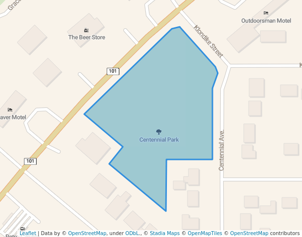 walking in Centennial Park map in Wawa