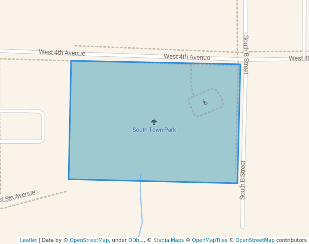 walking in South Town Park map in Indianola