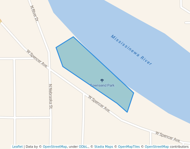 walking in Townsend Park map in Marion