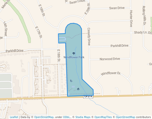 walking in Windflower Park map in Norwalk
