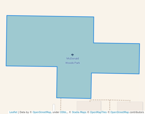 walking in McDonald Woods Park map in Norwalk