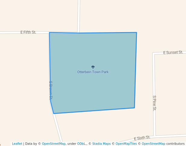 walking in Otterbein Town Park map in Otterbein