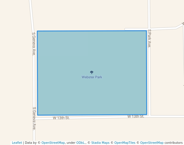 walking in Webster Park map in Marion