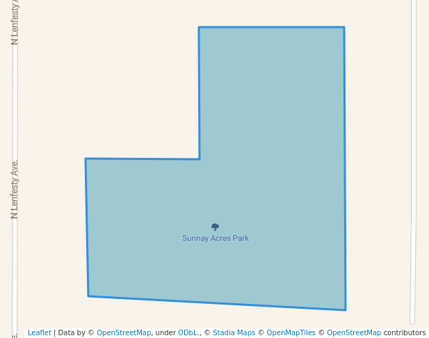 walking in Sunnay Acres Park map in Marion