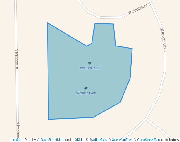 walking in Westlea Park map in Marion