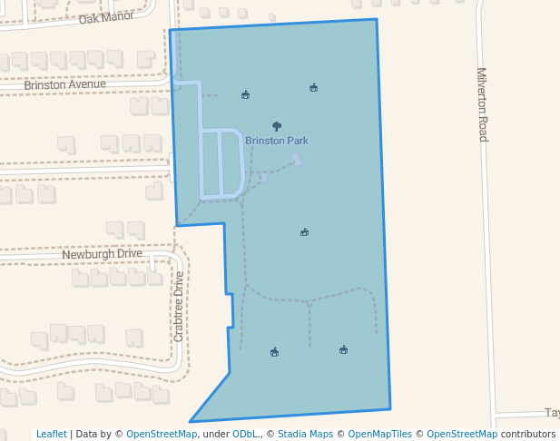 walking in Brinston Park map in Troy