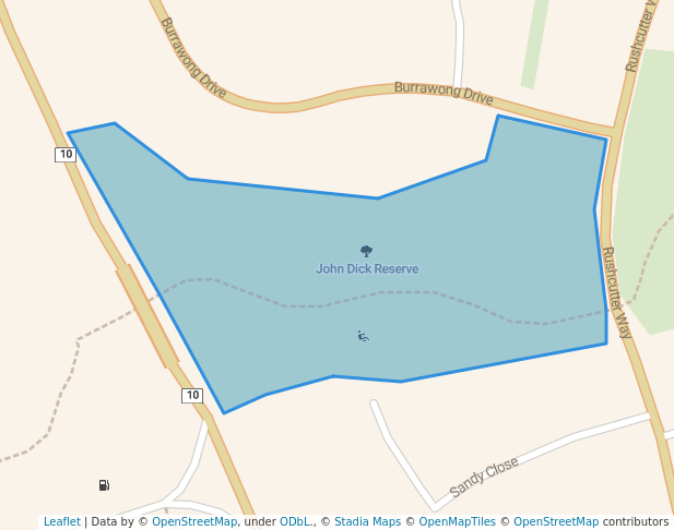 walking in John Dick Reserve map in Port Macquarie