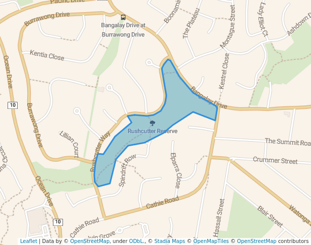 walking in Rushcutter Reserve map in Port Macquarie